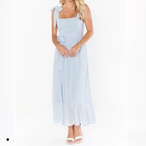 Show Me Your Mumu Claire Midi Dress- Steel Blue
